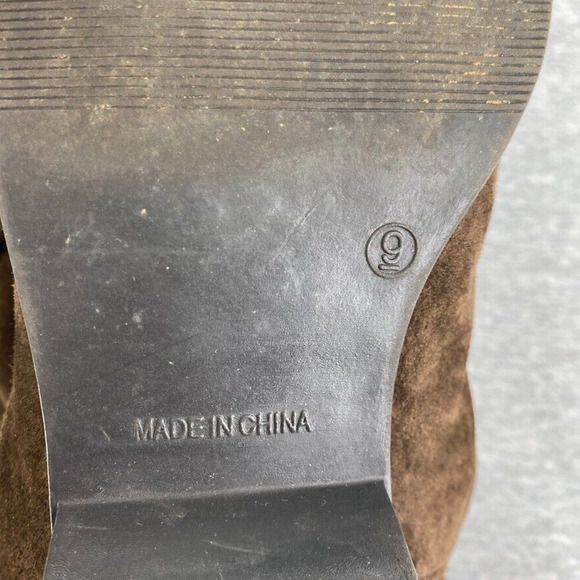 Markon Boots Womens 9M Brown Suede Leather Simon Fold Down Mid Calf Slouch - Picture 10 of 10